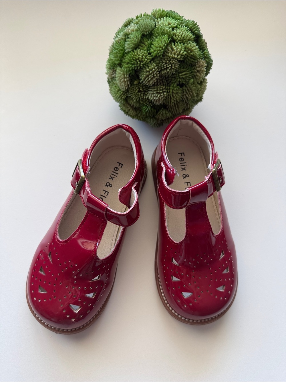 Felix & Flora Toddler Mary Janes Red Patent T-Strap